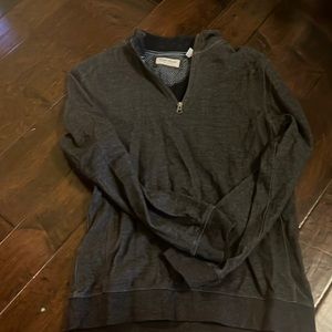 grey super cute and oversized quarter zip pullover vintage